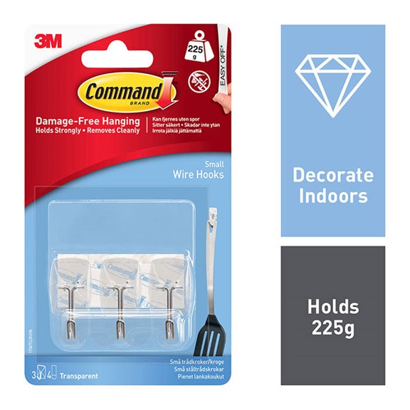 Command Small Clear Wire Hooks Value Pack