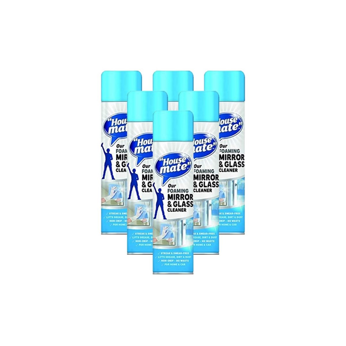 Case of 6 x House Mate Foaming Glass and Window Cleaner Spray 400ml