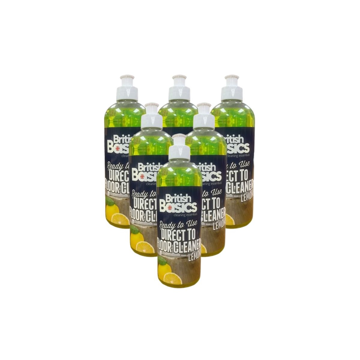 Case of 6 x British Basics Ready To Use Direct To Floor Cleaner Lemon 500ml