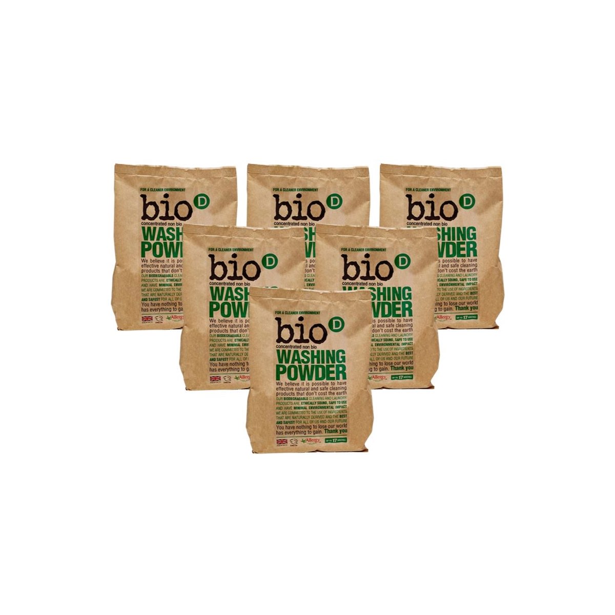 Case of 6 x Bio-D Conc Non Bio Washing Power 1kg