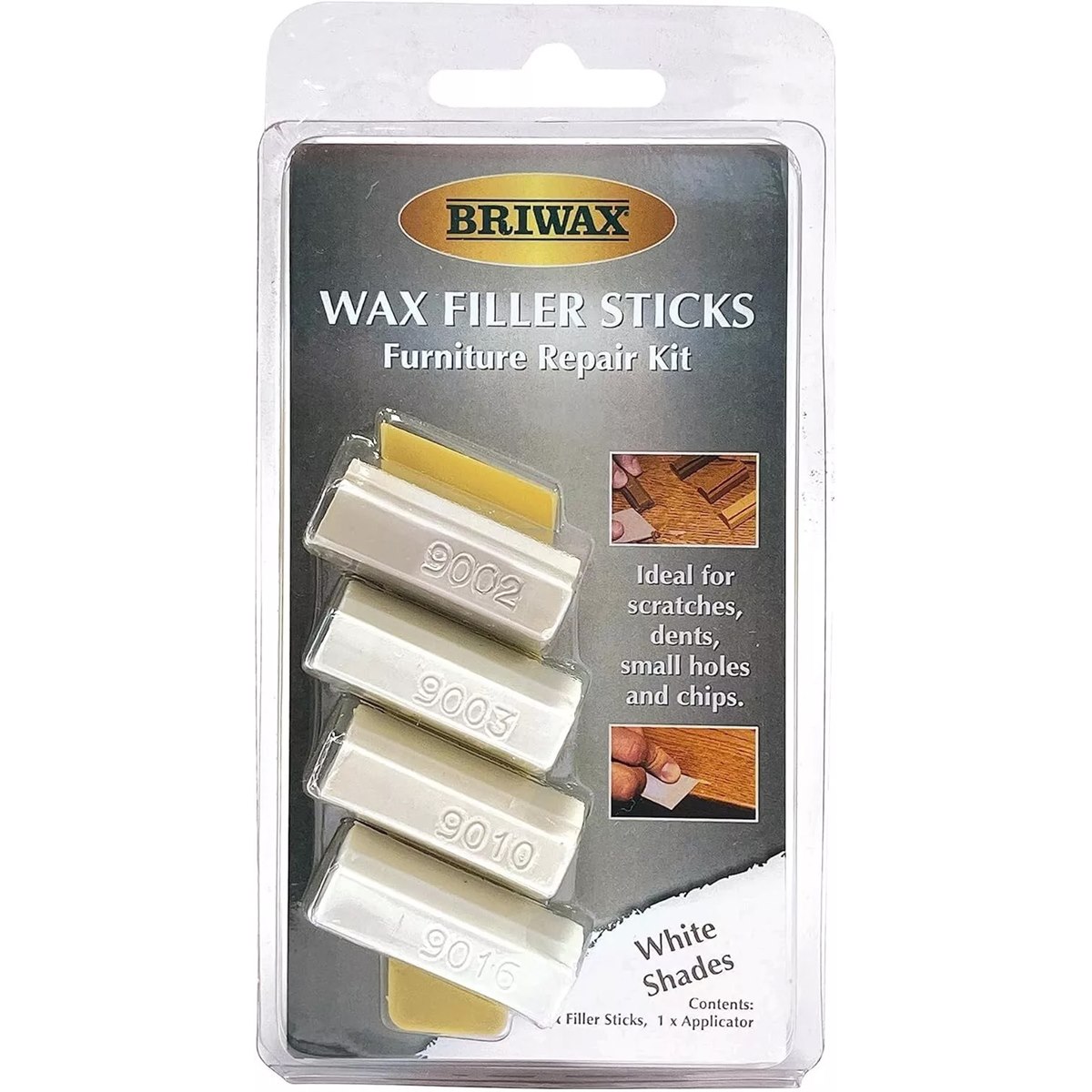 Briwax Wax Filler Sticks White Wood Pack of 4