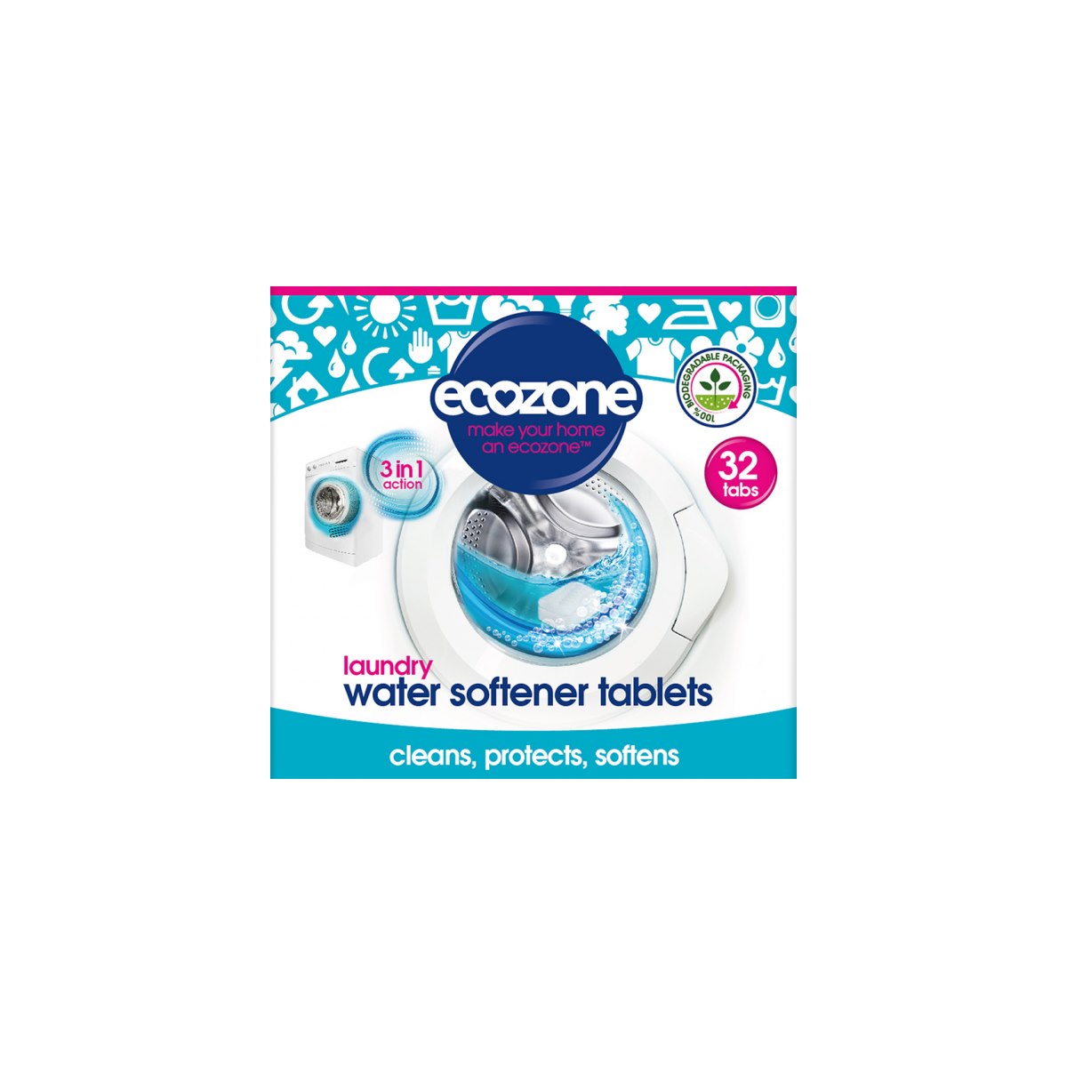 Ecozone Laundry Water Softener Tablets Pack of 32