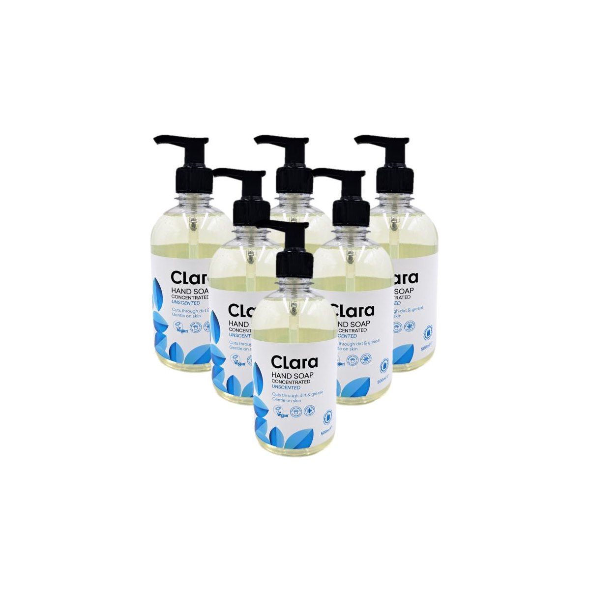 Case of 6 x Clara Hand Soap Conc UnSc 500ml