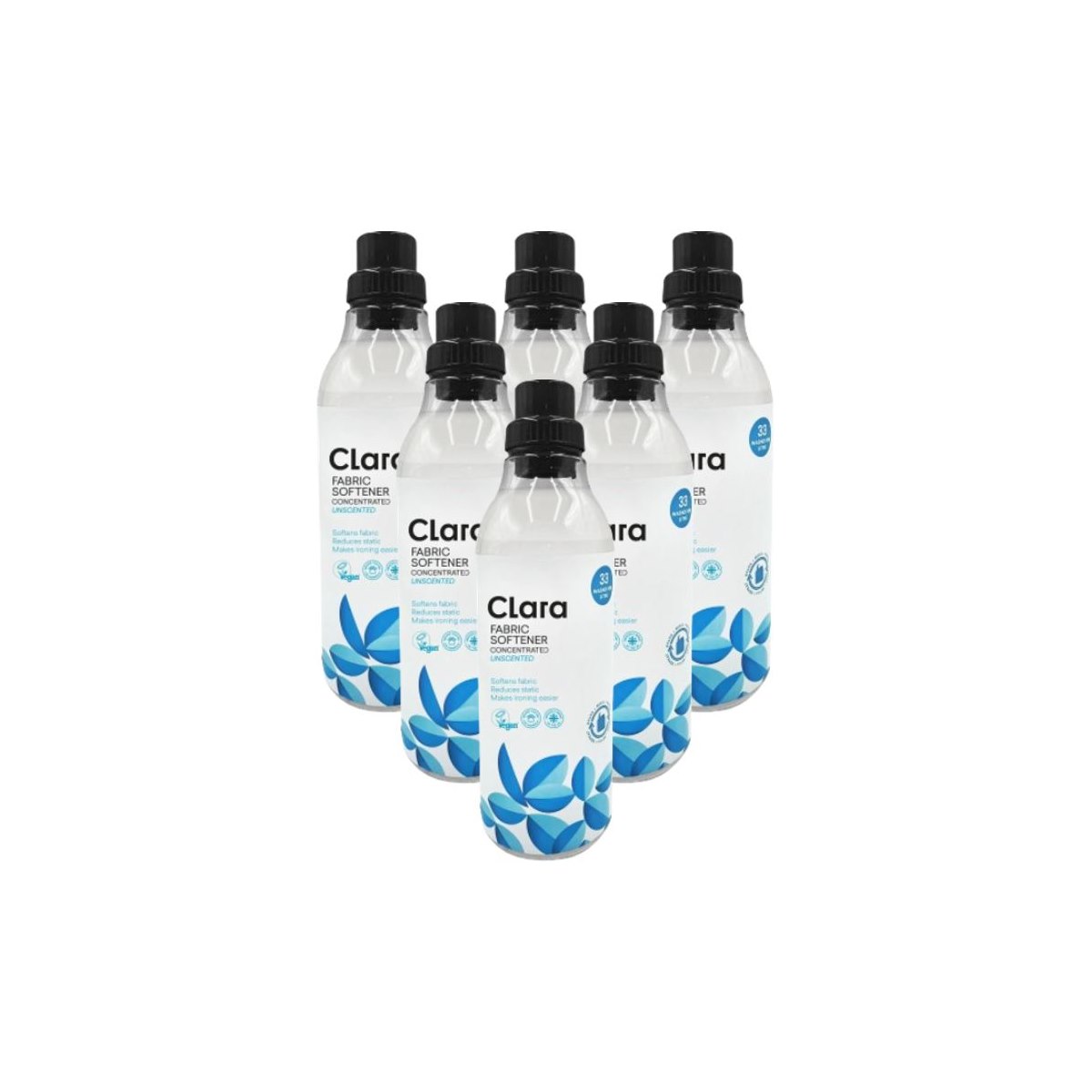 Case of 6 x Clara Concentrated Fabric Softener Unscented 1L
