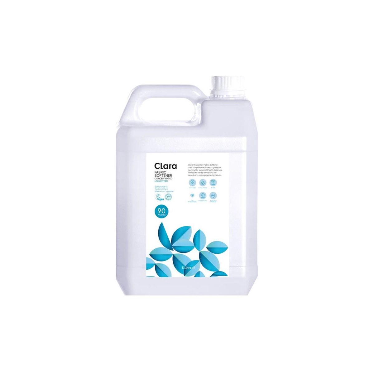 Clara Concentrated Fabric Softener Unscented 5L