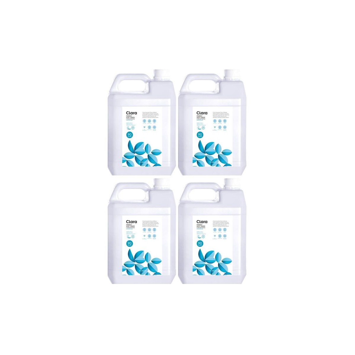 Case of 4 x Clara Concentrated Fabric Softener Unscented 5L