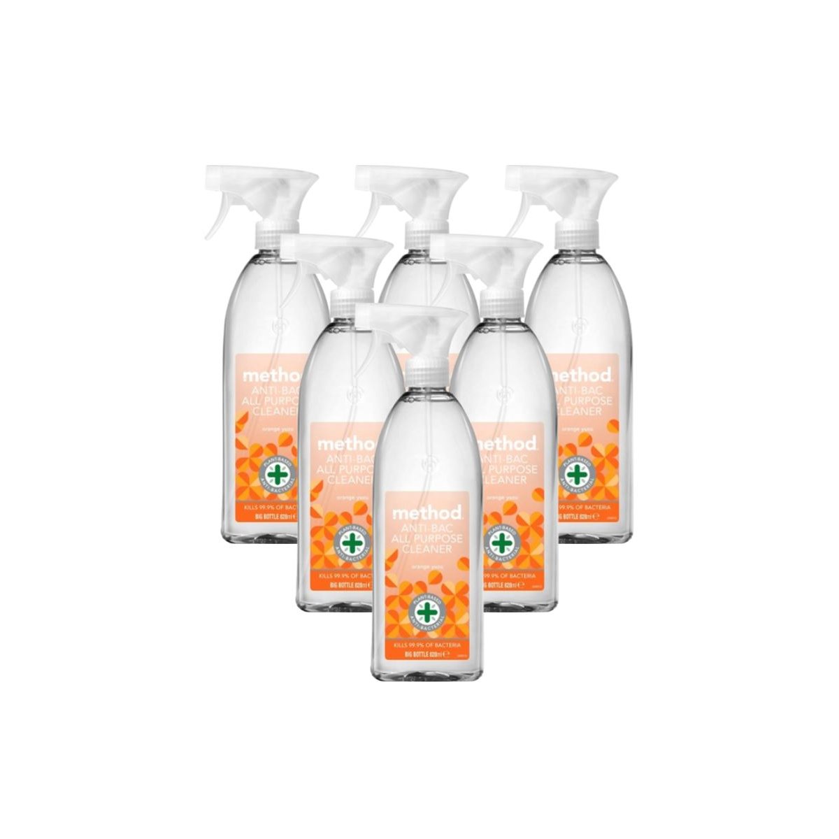 Case of 6 x Method Anti Bac All Purpose Cleaner Orange Yuzu 828ml