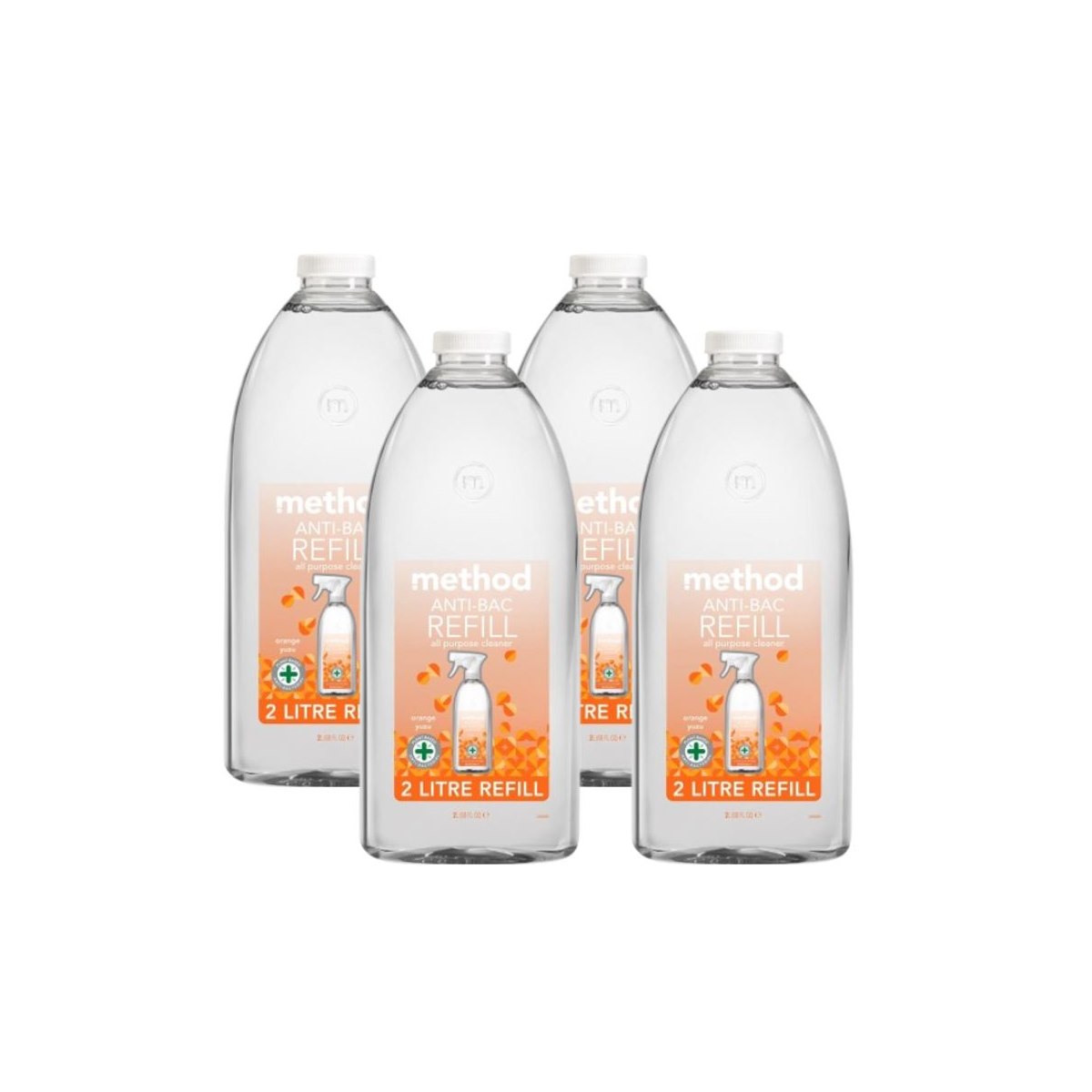 Case of 4 x Method Anti Bac All Purpose Cleaner Orange Yuzu 2L Refill