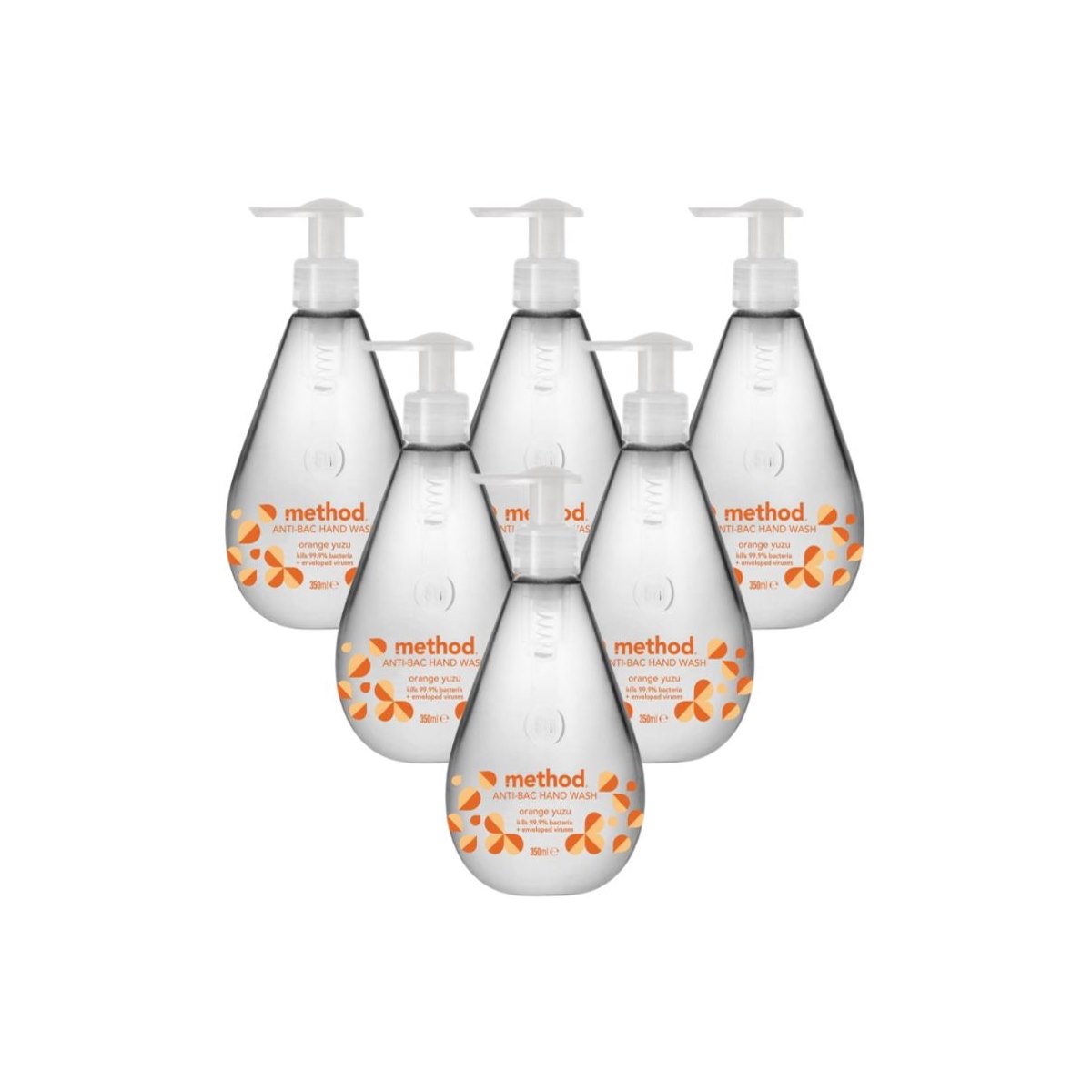 Case of 6 x Method Anti-Bac Hand Wash Orange Yuzu 350ml