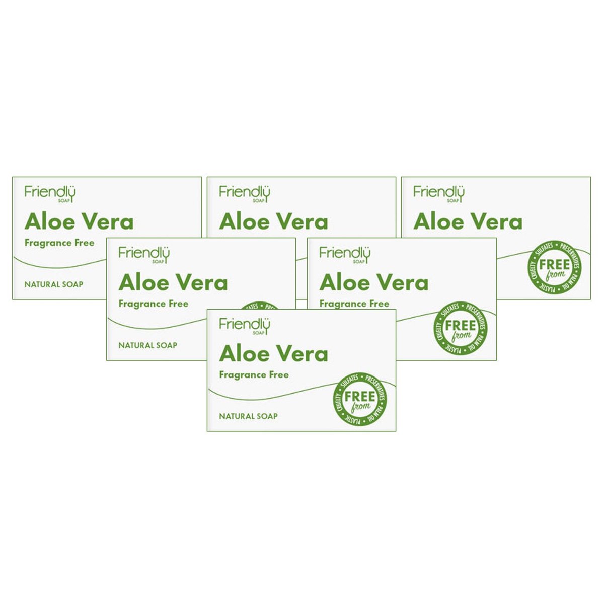 Case of 6 x Friendly Soap Aloe Vera Fragrance Free - Natural Soap 95g