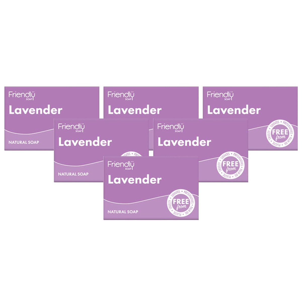 Case of 6  x Friendly Soap Lavender - Natural Soap 95g