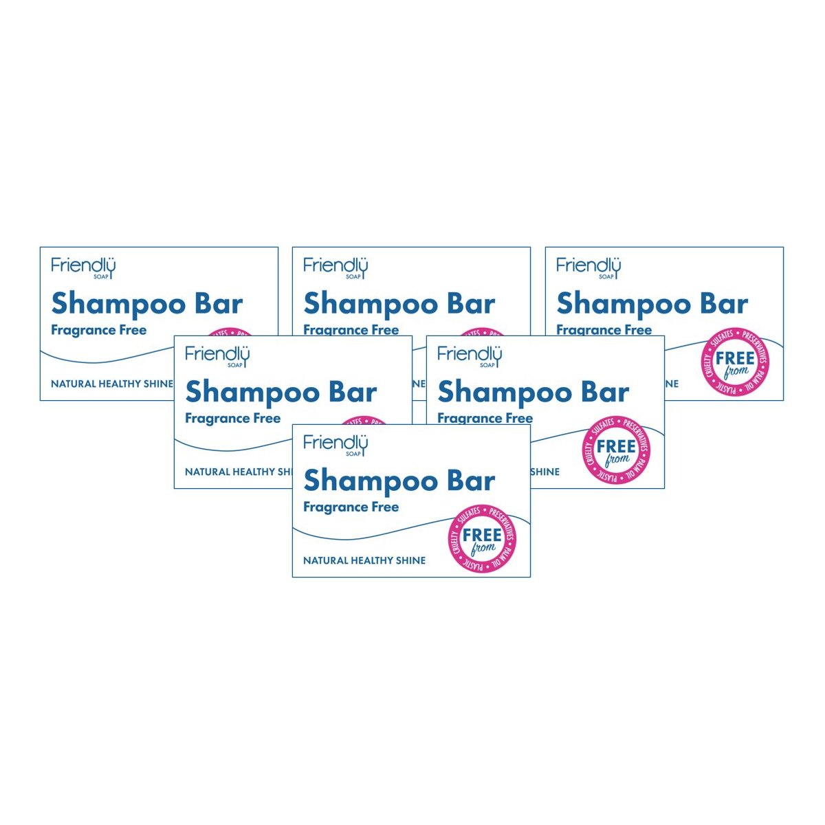 Case of 6 x Friendly Soap Shampoo Bar - Fragrance Free 95g