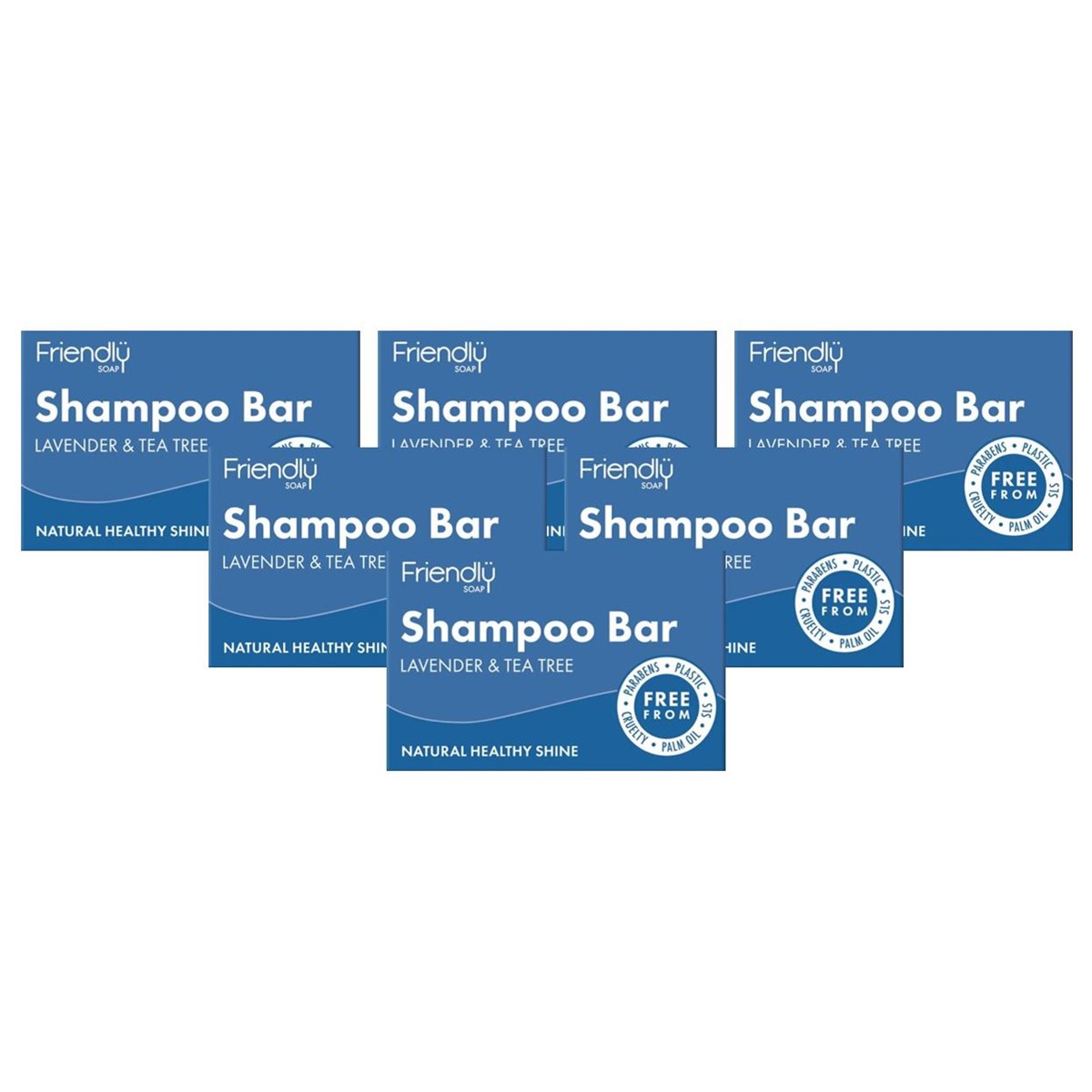 Case of 6 x Friendly Soap Shampoo Bar - Lavender and Tea Tree - 95g