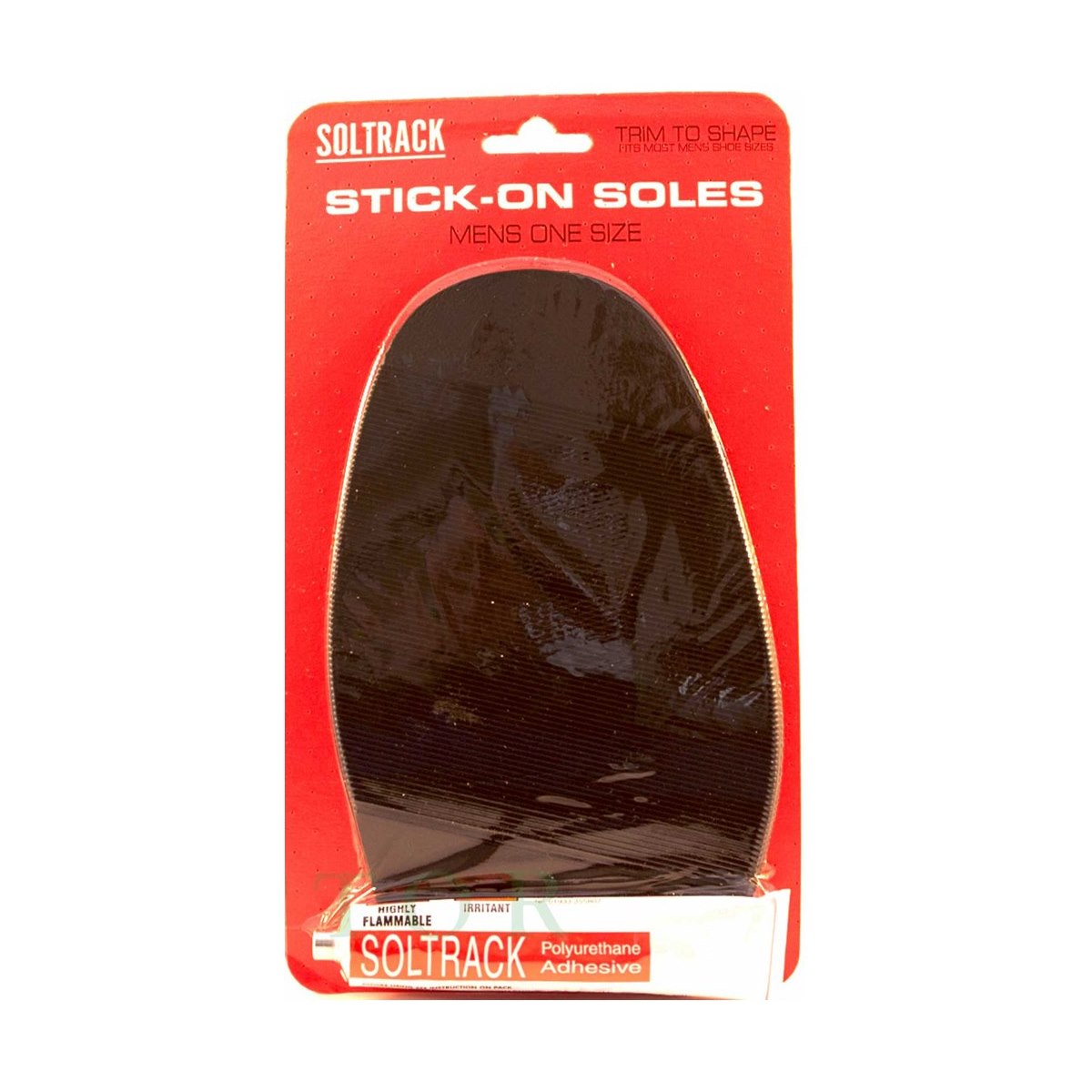 Soltrack Black Mens Stick-On Replacement Soles with Glue 