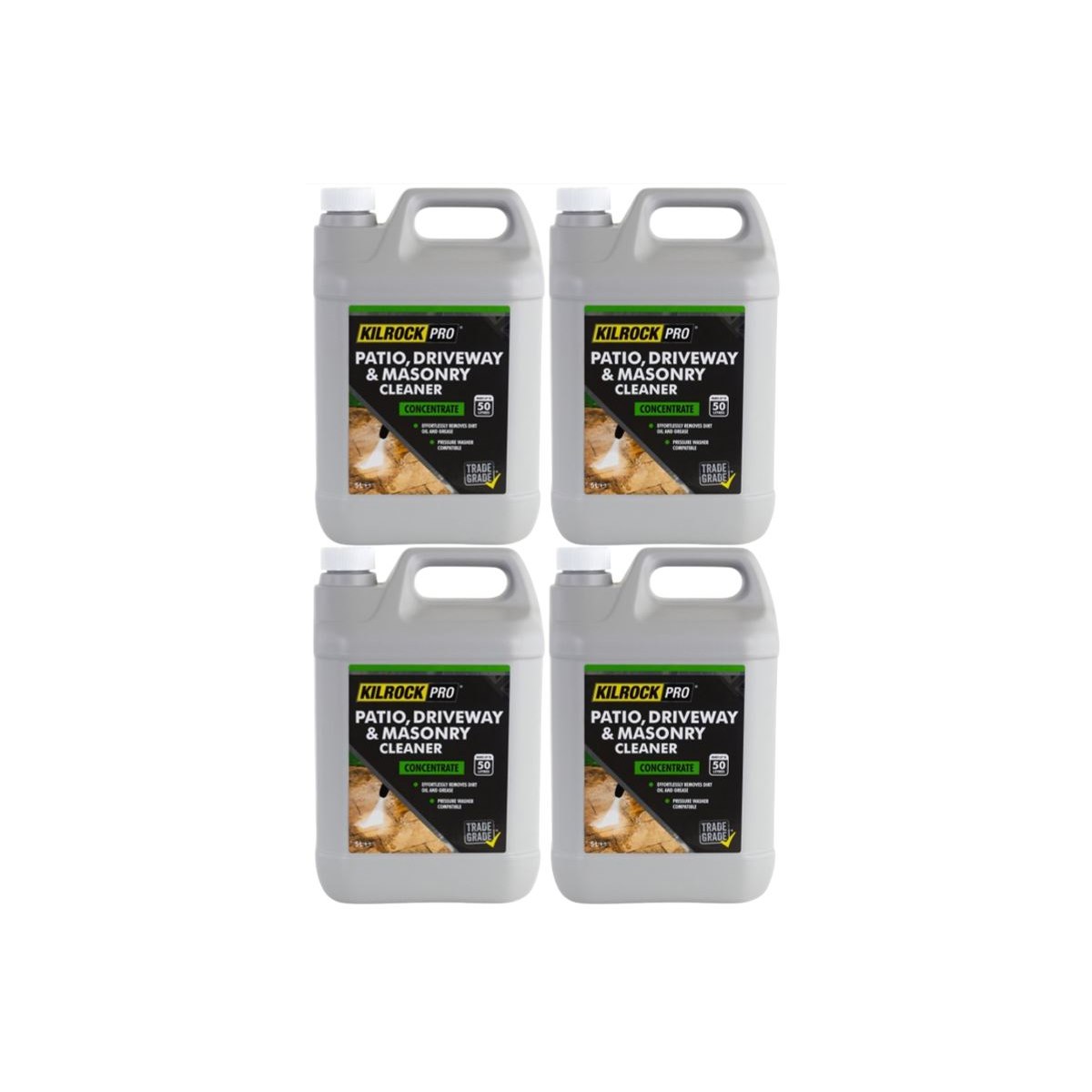 Case of 4 x Kilrock Pro Patio,Driveway and Masonry Cleaner Conc 5L