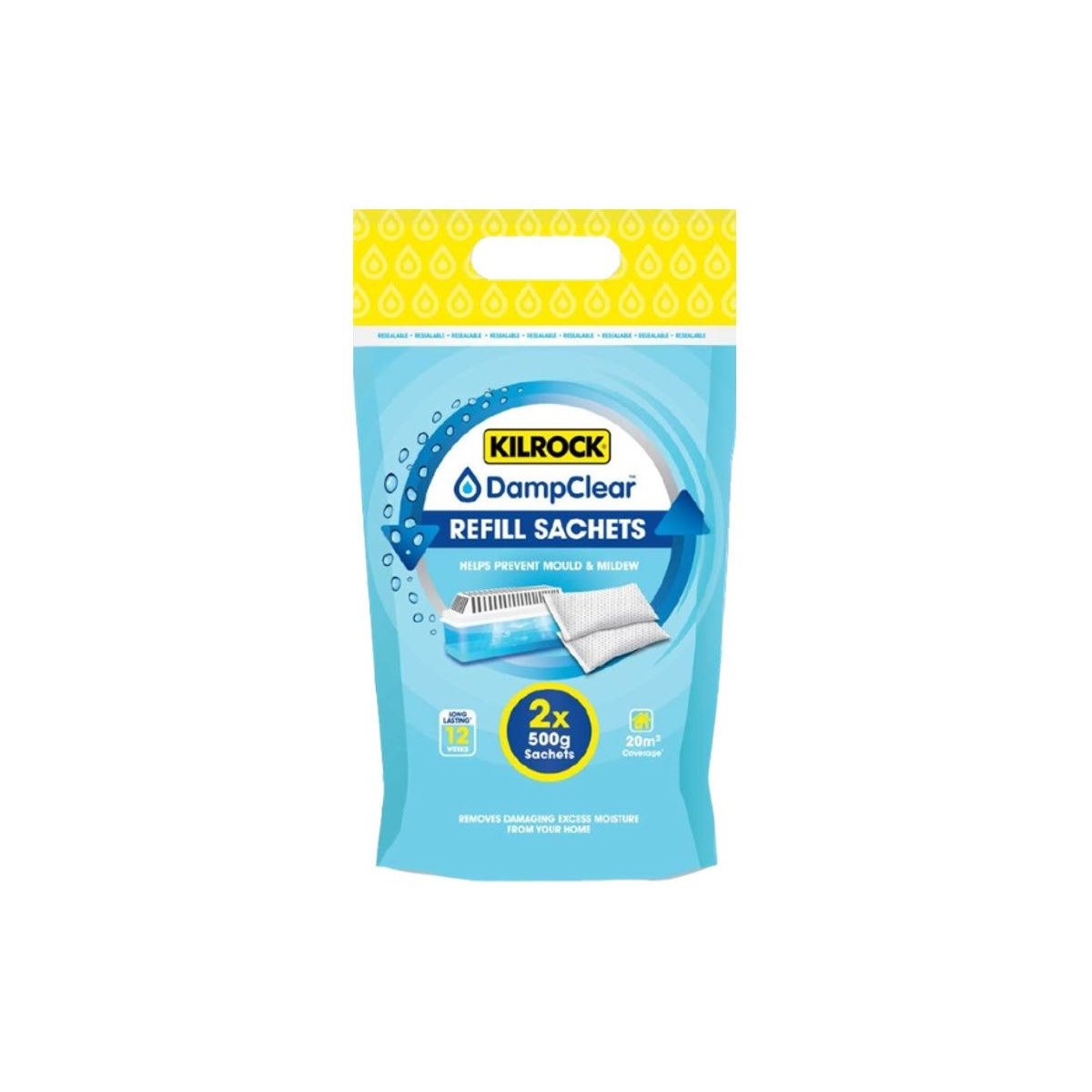 Kilrock Damp Clear Refill Sachets 2 x 500g 1kg