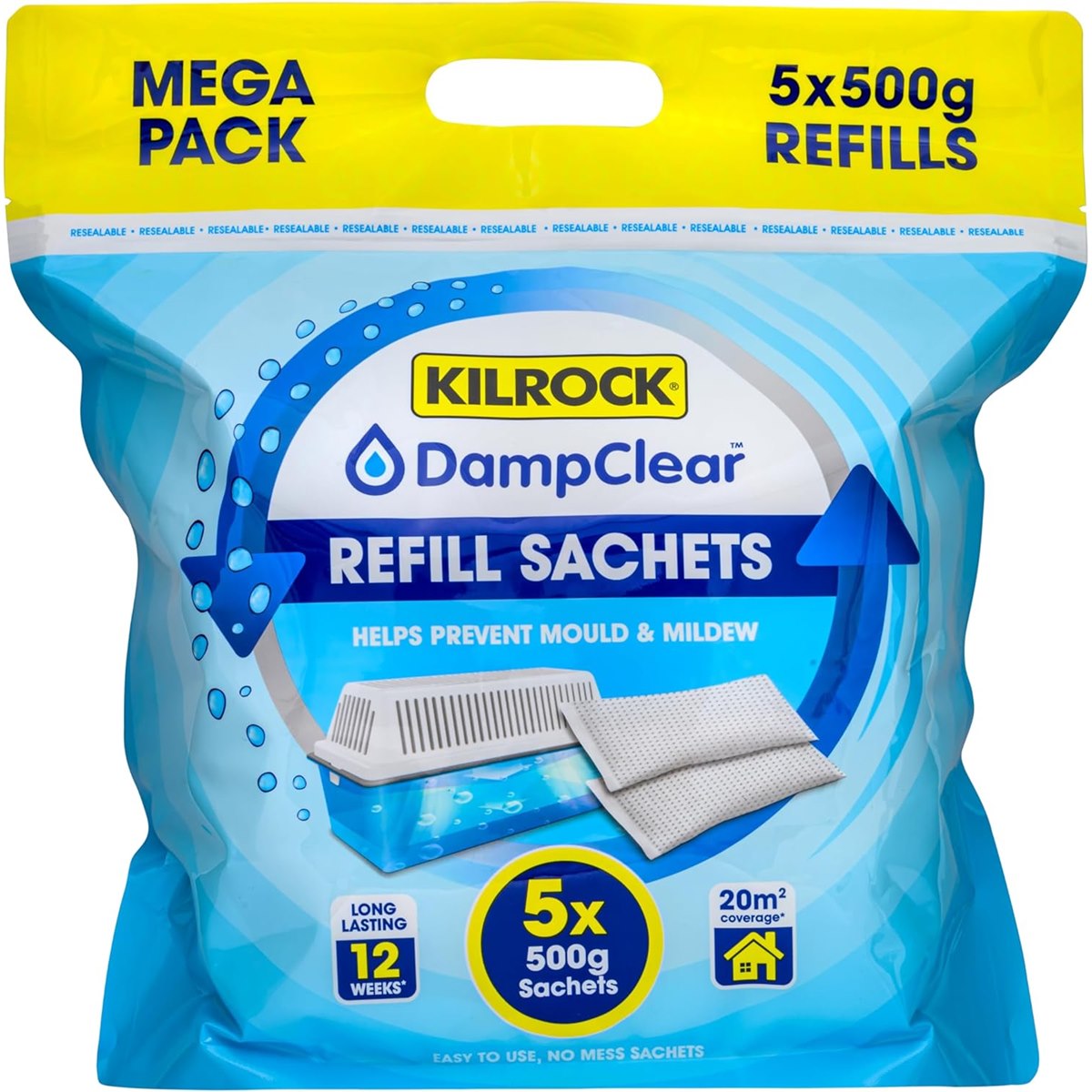 Kilrock Damp Clear Refil Sachets 5 x 500g