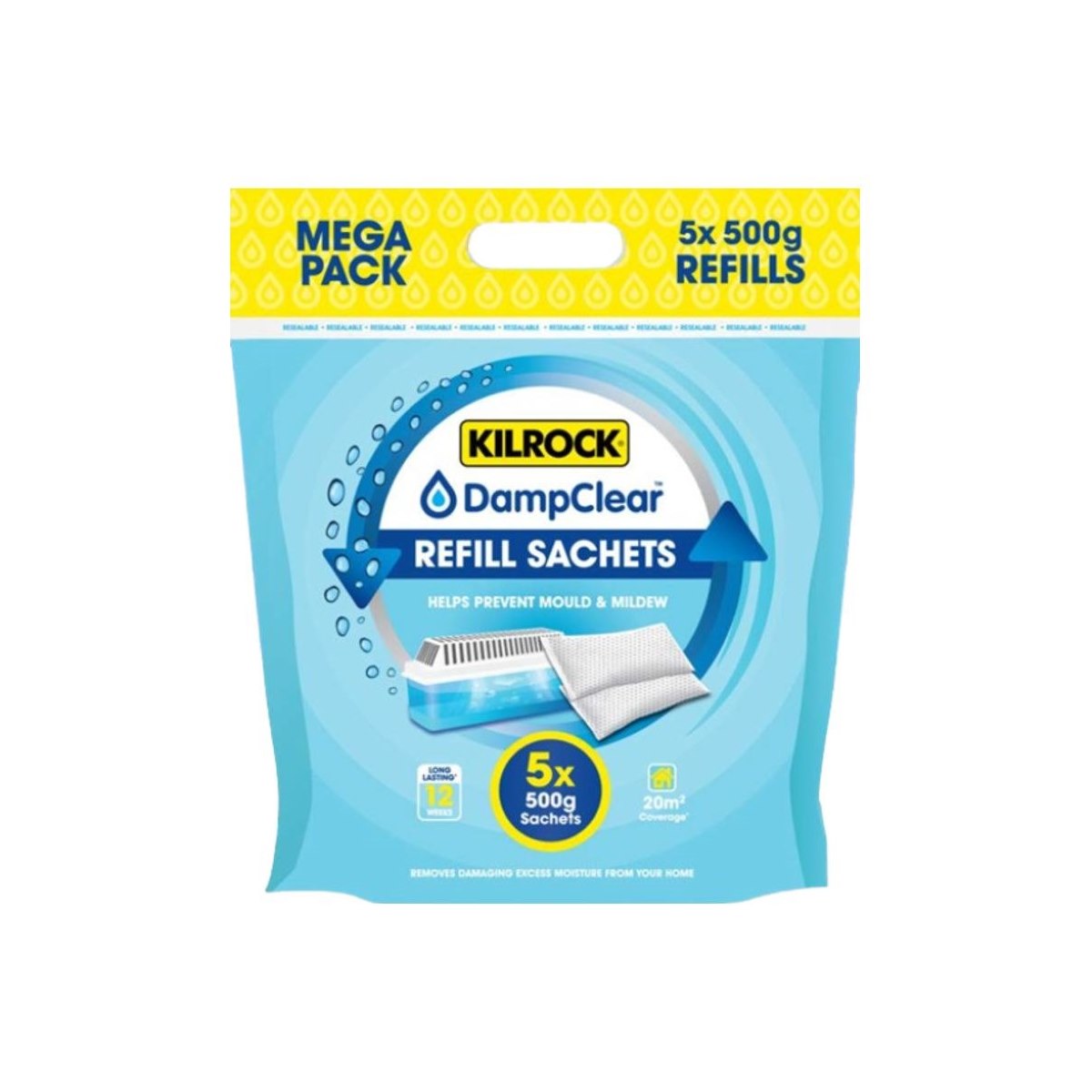 Kilrock Damp Clear Refil Sachets 5 x 500g