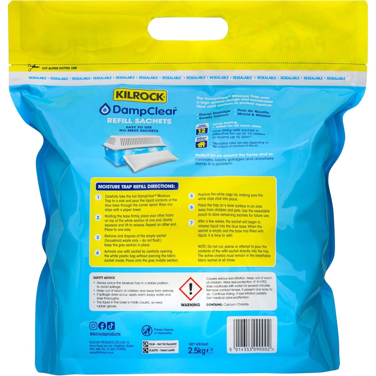 How to use Kilrock damp clear sachets 2.5kg