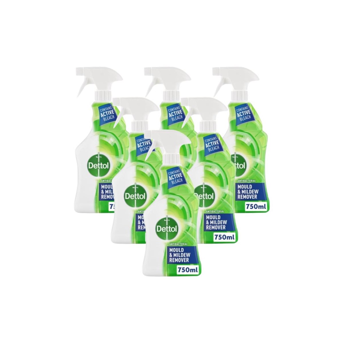 Case of 6 x Dettol Antibacterial Mould and Mildew Remover 750ml