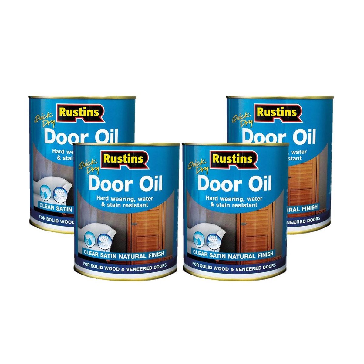 Case of 4 x Rustins Quick Dry Door Oil 750ml