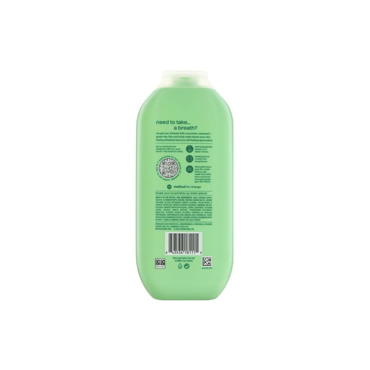 How to use Method Daily Zen Body Wash With Cucumber, Seaweed and Green Tea 532ml