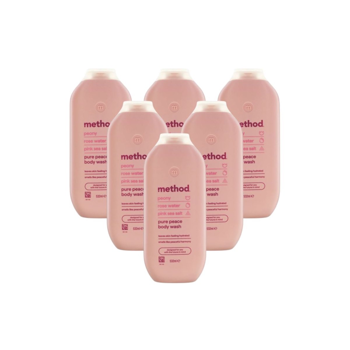 Case of 6 x Method Bodywash Pure Peach 532ml