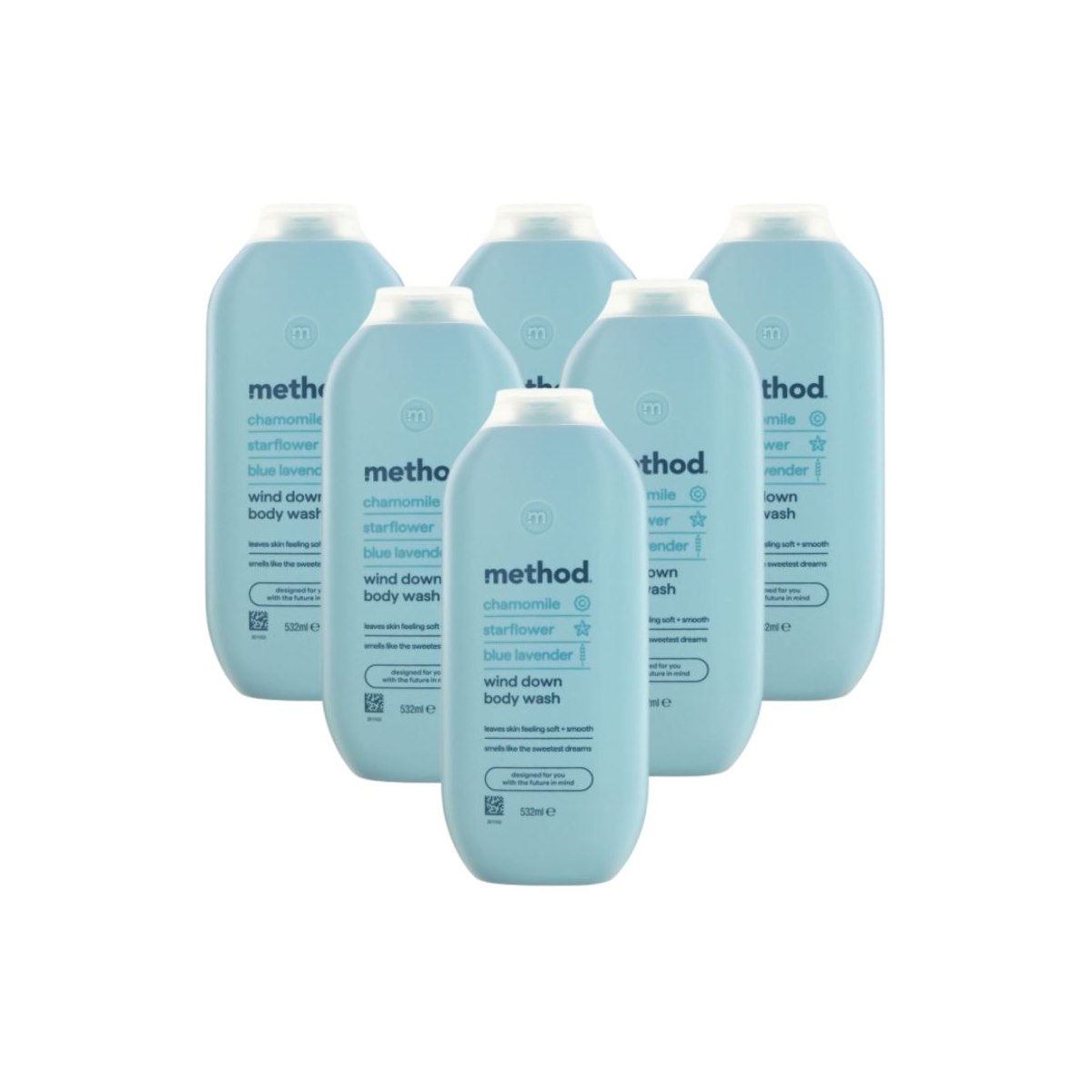 Case of 6 x Method Bodywash Wind Down 532ml