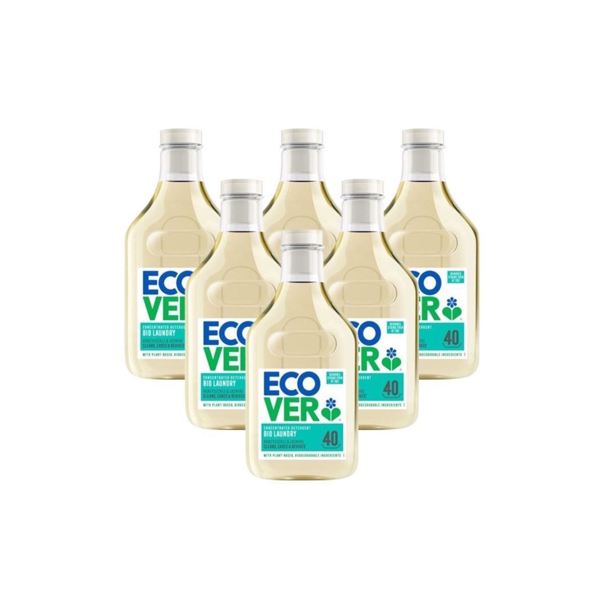 Case of 6 x Ecover Concentrated Bio Laundry Liquid Honeysuckle and Jasmine 1.43 Litre