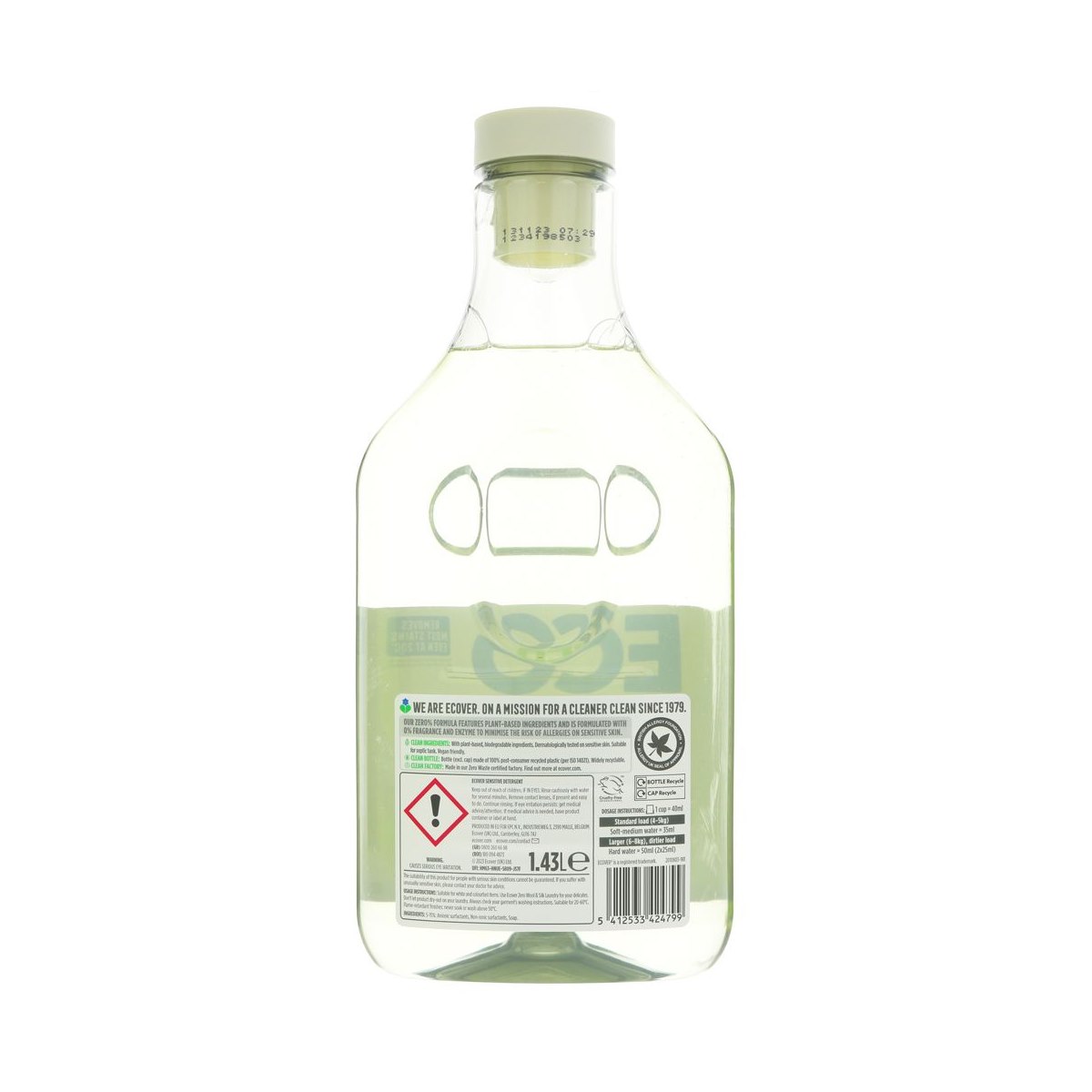 Ecover Zero Sensitive Non-Bio Laundry Liquid instructions