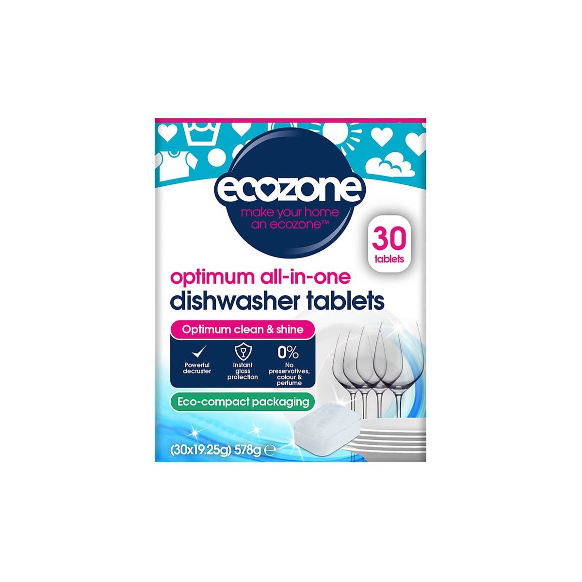 Ecozone All in 1 Dishwasher Tablets 30 Pack