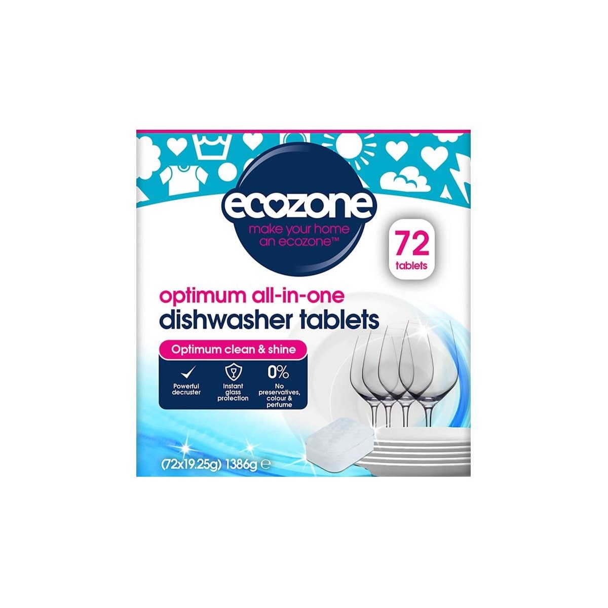 Ecozone All in 1 Dishwasher Tablets 72 Pack