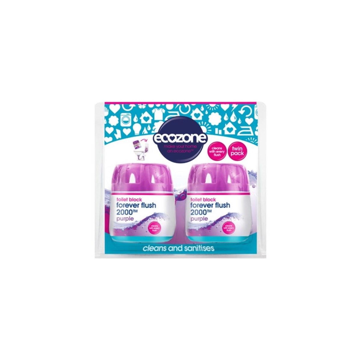 Ecozone Forever Flush Twin Pack Purple