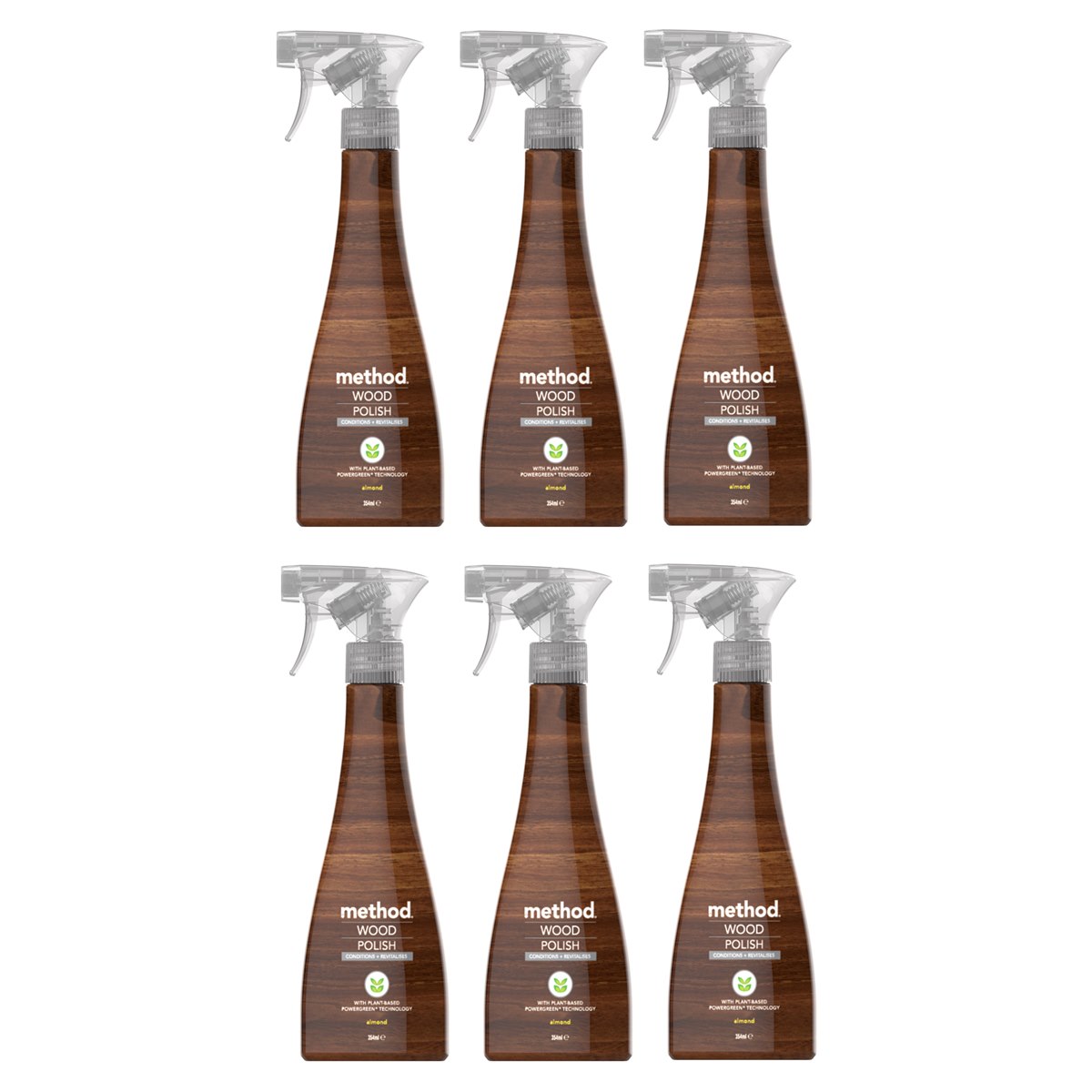 Case of 6 x Method Touch Wood Polish Spray 354ml