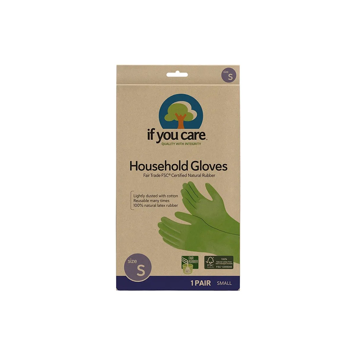 If You Care Natural Latex Rubber Household Gloves Small