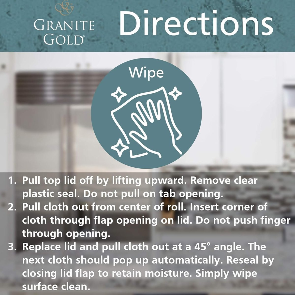 usage instructions for granite gold all surface cleaner wipes