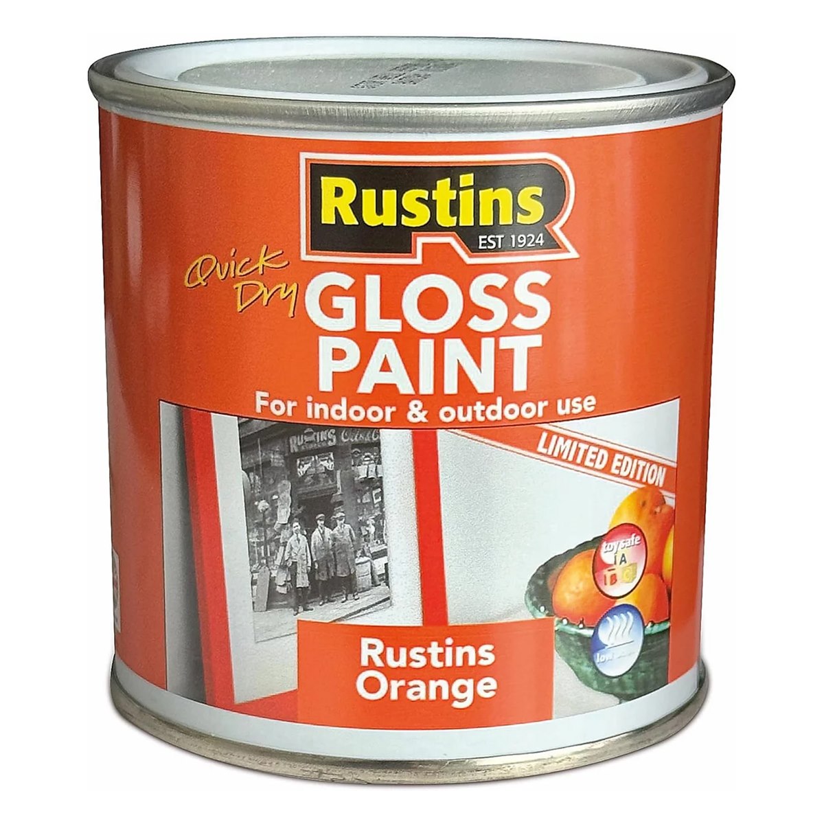 Rustins Quick Dry Small Job Gloss Paint Orange 250ml