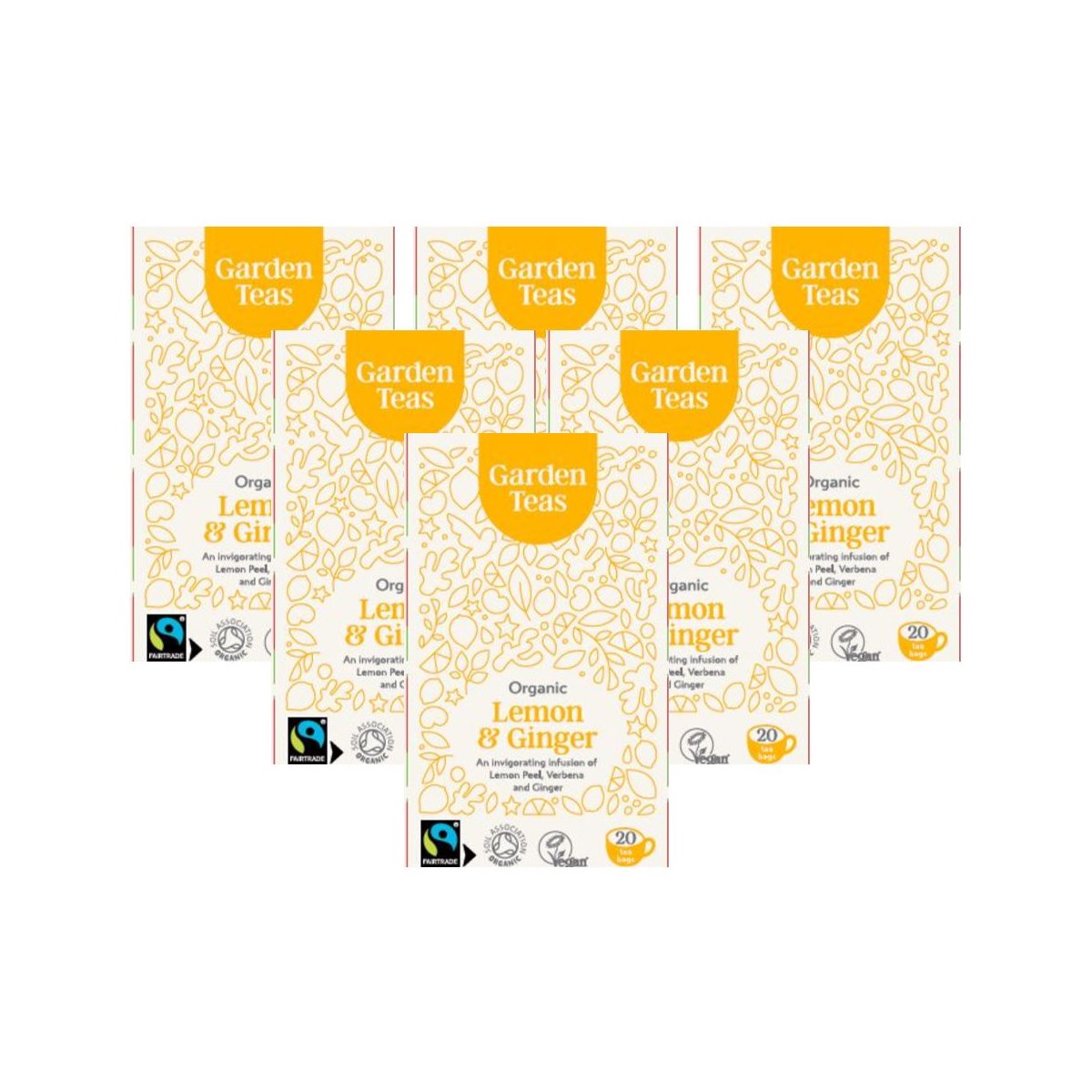 Case of 6 x Garden Teas Lemon and Ginger 20 Bags