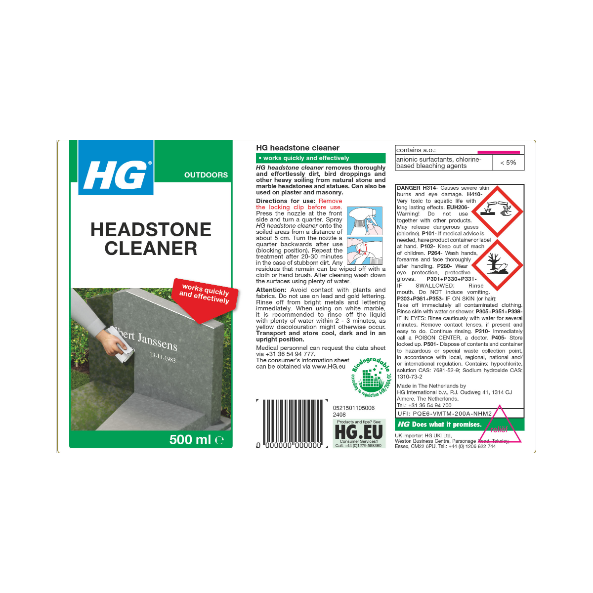 HG Headstone Cleaner Spray