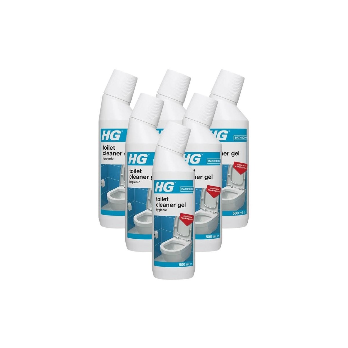 Case of 6 x HG Hygienic Toilet Cleaner Gel 500ml