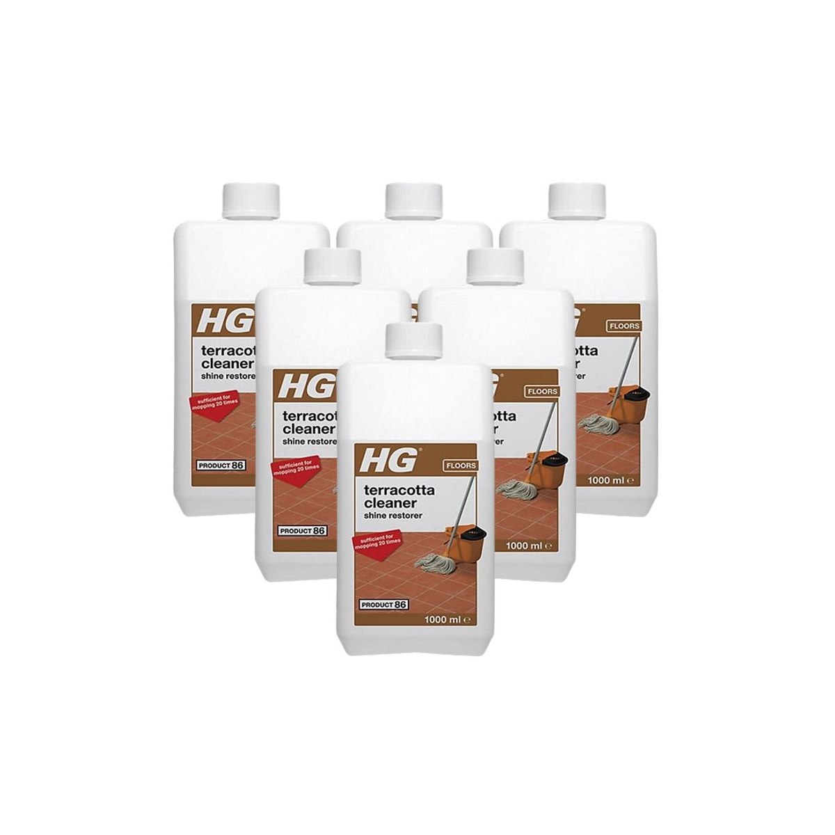 Case of 6 x HG Terracotta Cleaner Shine Restorer 1 Litre