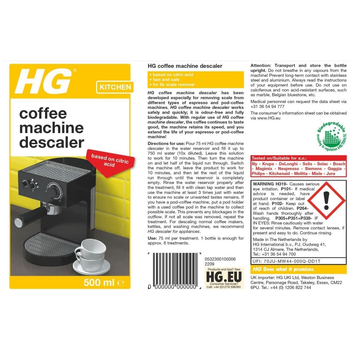 How to use HG Coffee Machine Descaler