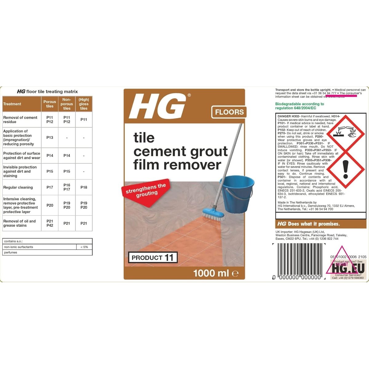 product for removing grout films from tiles