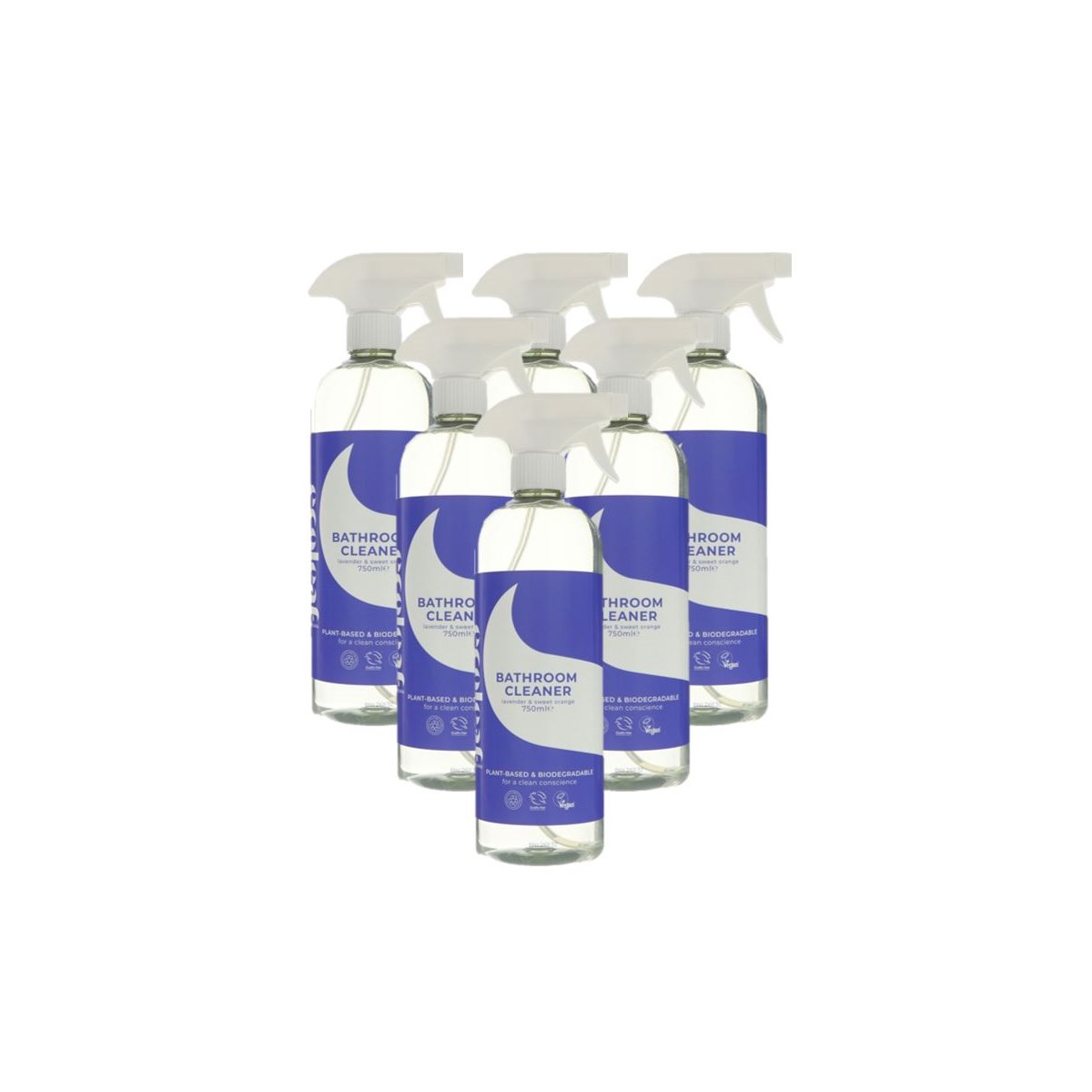 Case of 6 x Ecoleaf Bathroom Cleaner Lavender and Sweet Orange 750ml