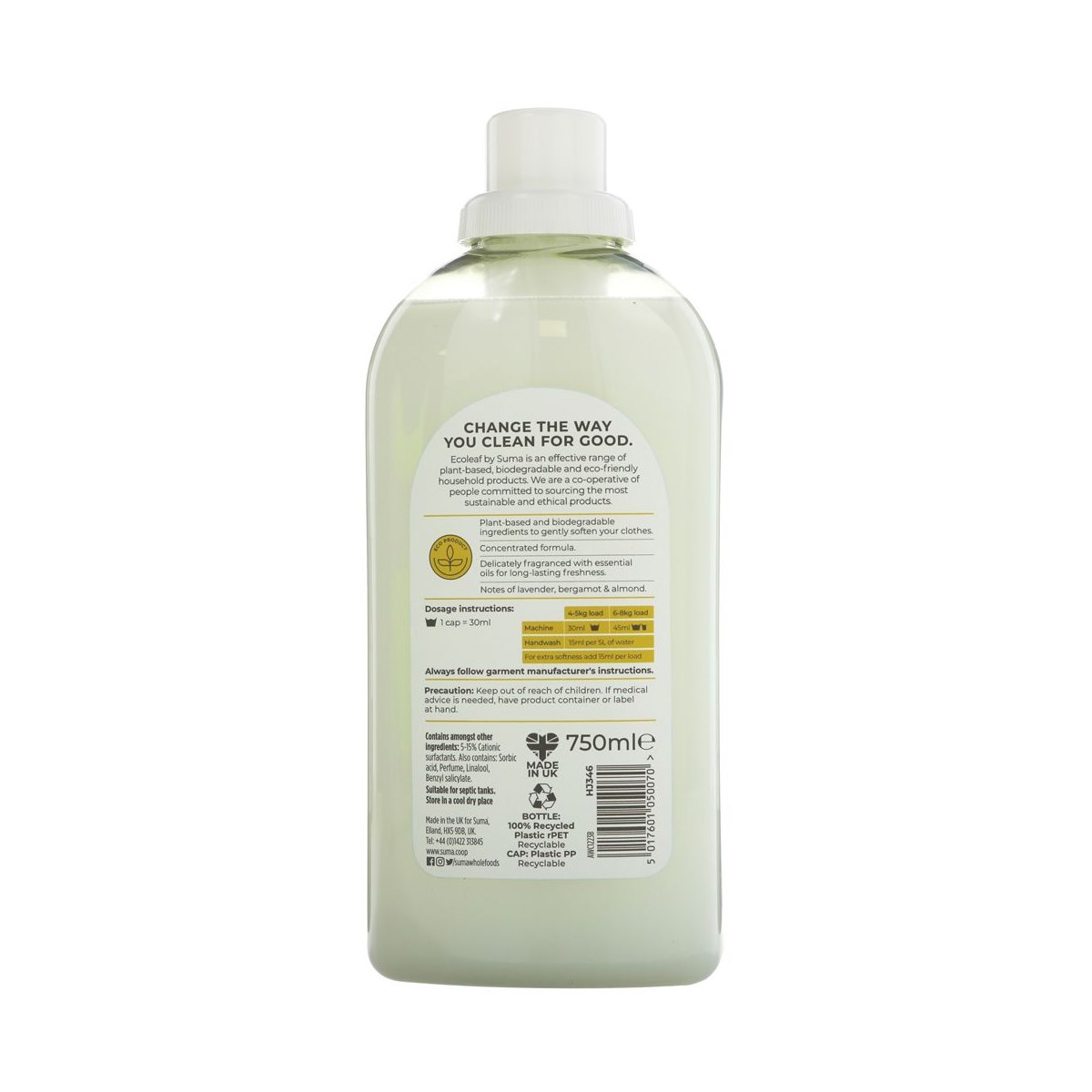 Ecoleaf Concentrated Fabric Conditioner Vanilla and Apple Blossom Usage Instructions