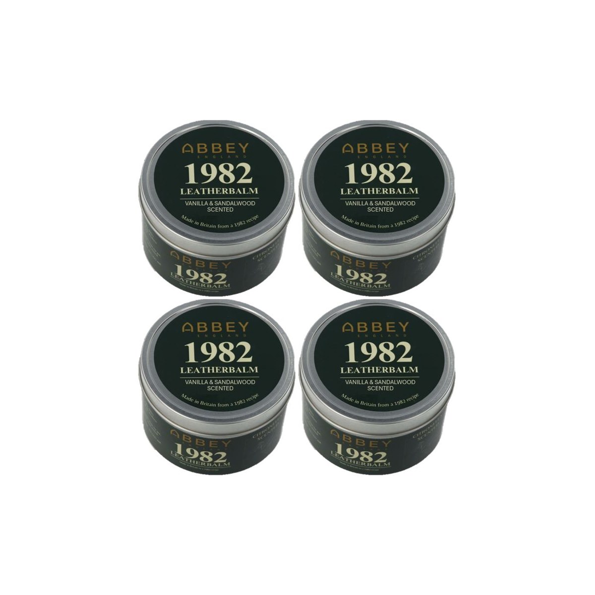 4 x Abbey 1982 Leather Balm Vanilla and Sandalwood  400ml