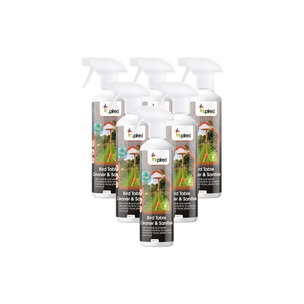 Case of 6 x Inspired Bird Table Cleaner and Sanitiser 500ml