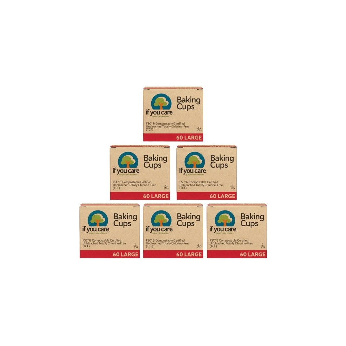 Case of 6 x If You Care Large Baking Cups Pack of 60