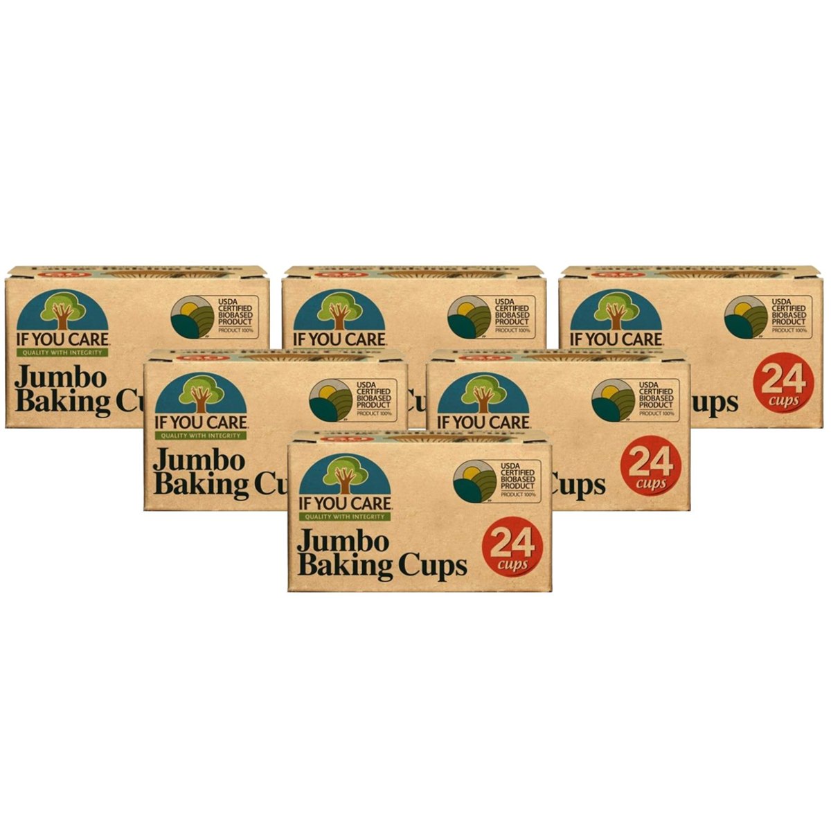 Case of 6 x If You Care Jumbo Baking Cups Pack of 24