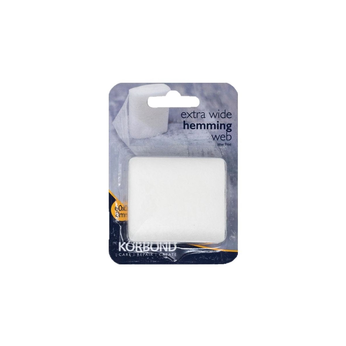 Korbond Extra Wide Hemming Web 8m x 60mm